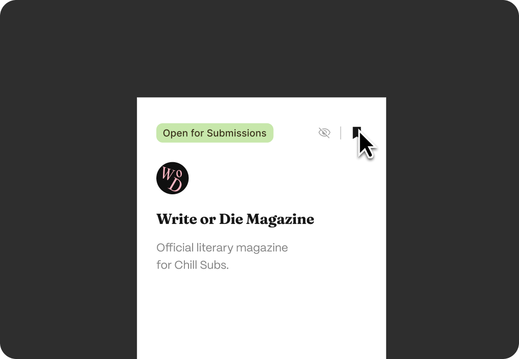 Listing card with a bookmarking option