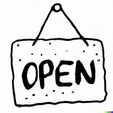 Post cover: a black and white open sign indicating all the open submission calls